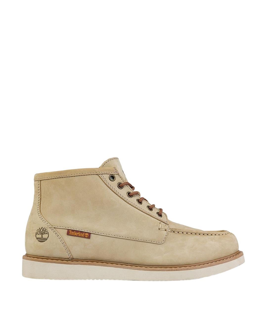TIMBERLAND Бежевые кожаные высокие ботинки, фото 1