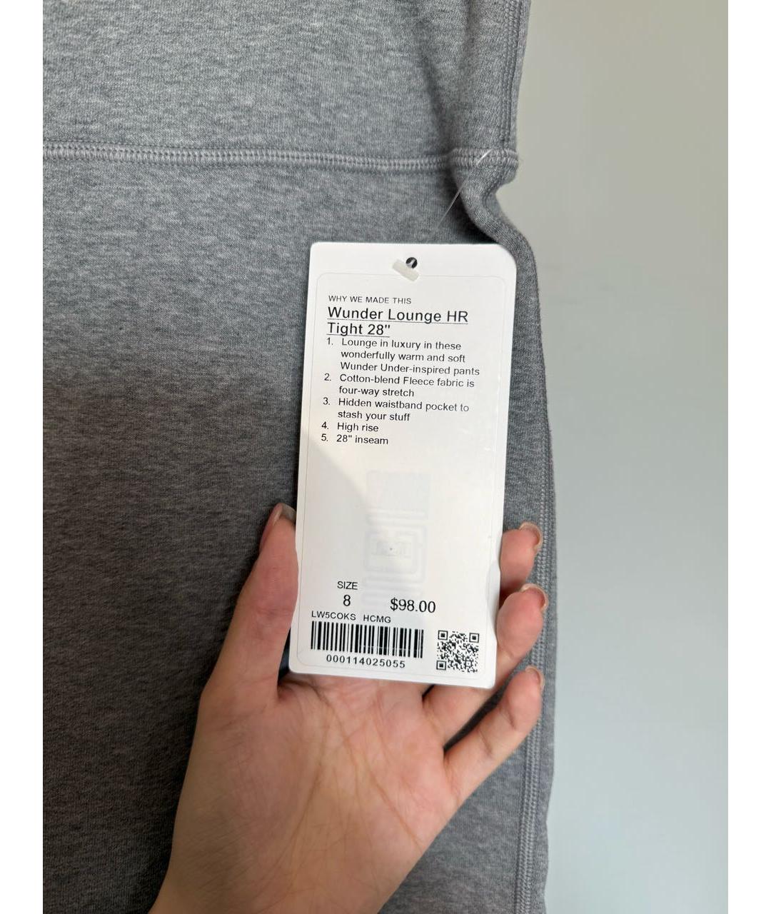 Lululemon Серые хлопковые леггинсы и велосипедки, фото 4