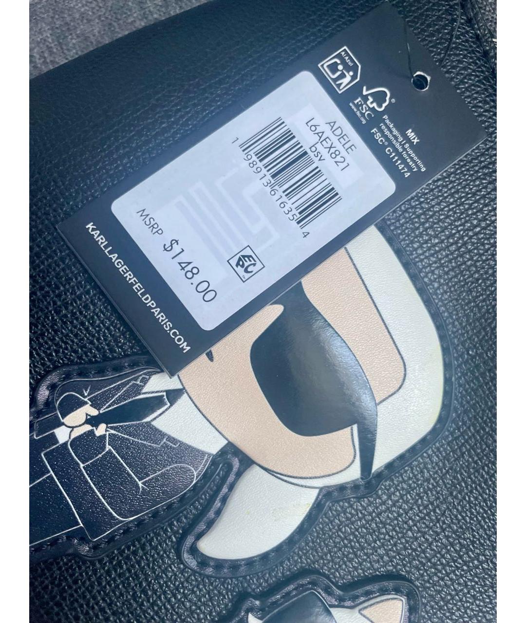 KARL LAGERFELD Черная сумка через плечо из искусственной кожи, фото 5