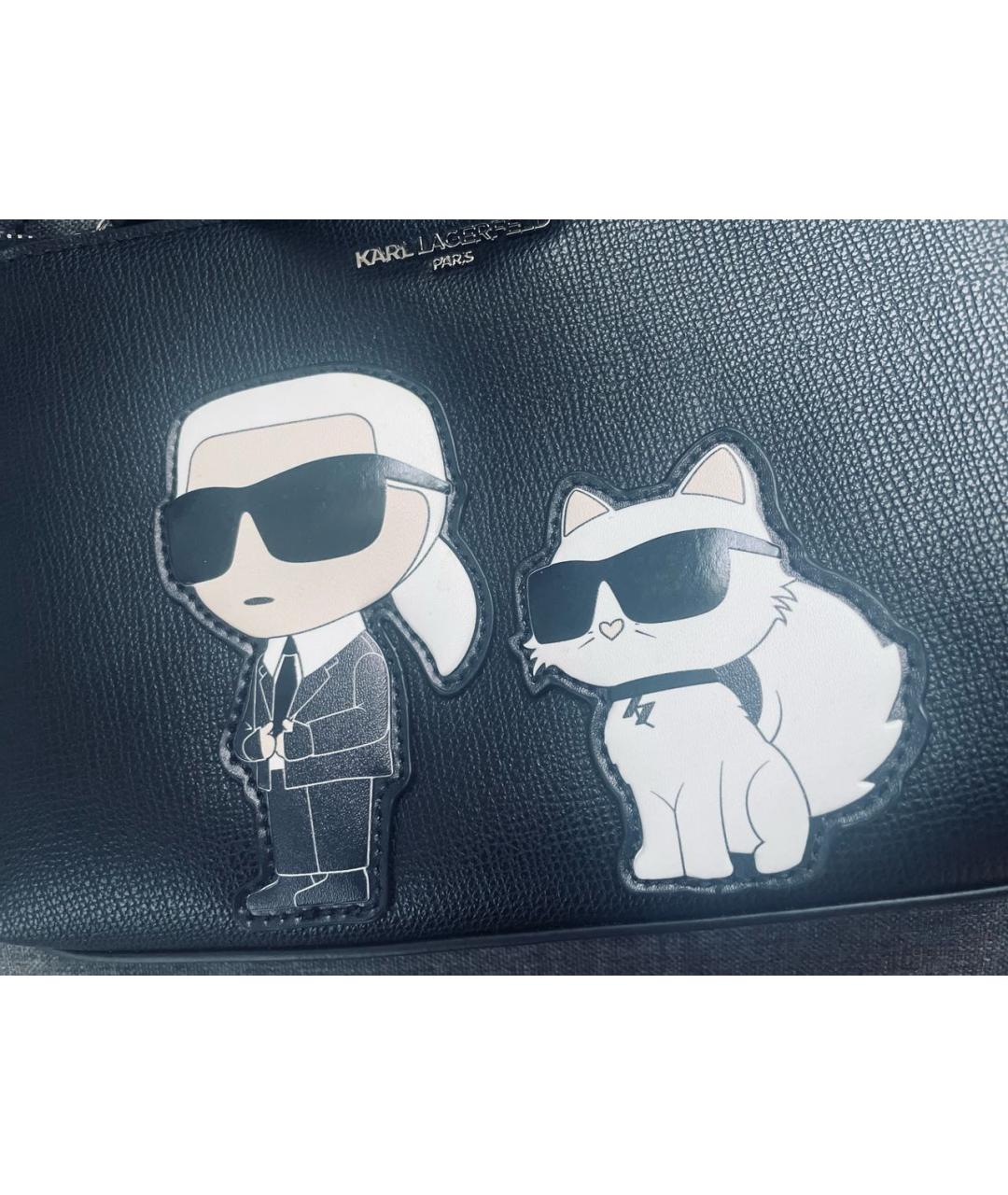 KARL LAGERFELD Черная сумка через плечо из искусственной кожи, фото 3