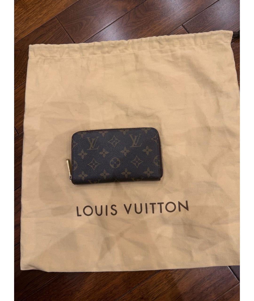LOUIS VUITTON Бордовый кожаный кошелек, фото 5
