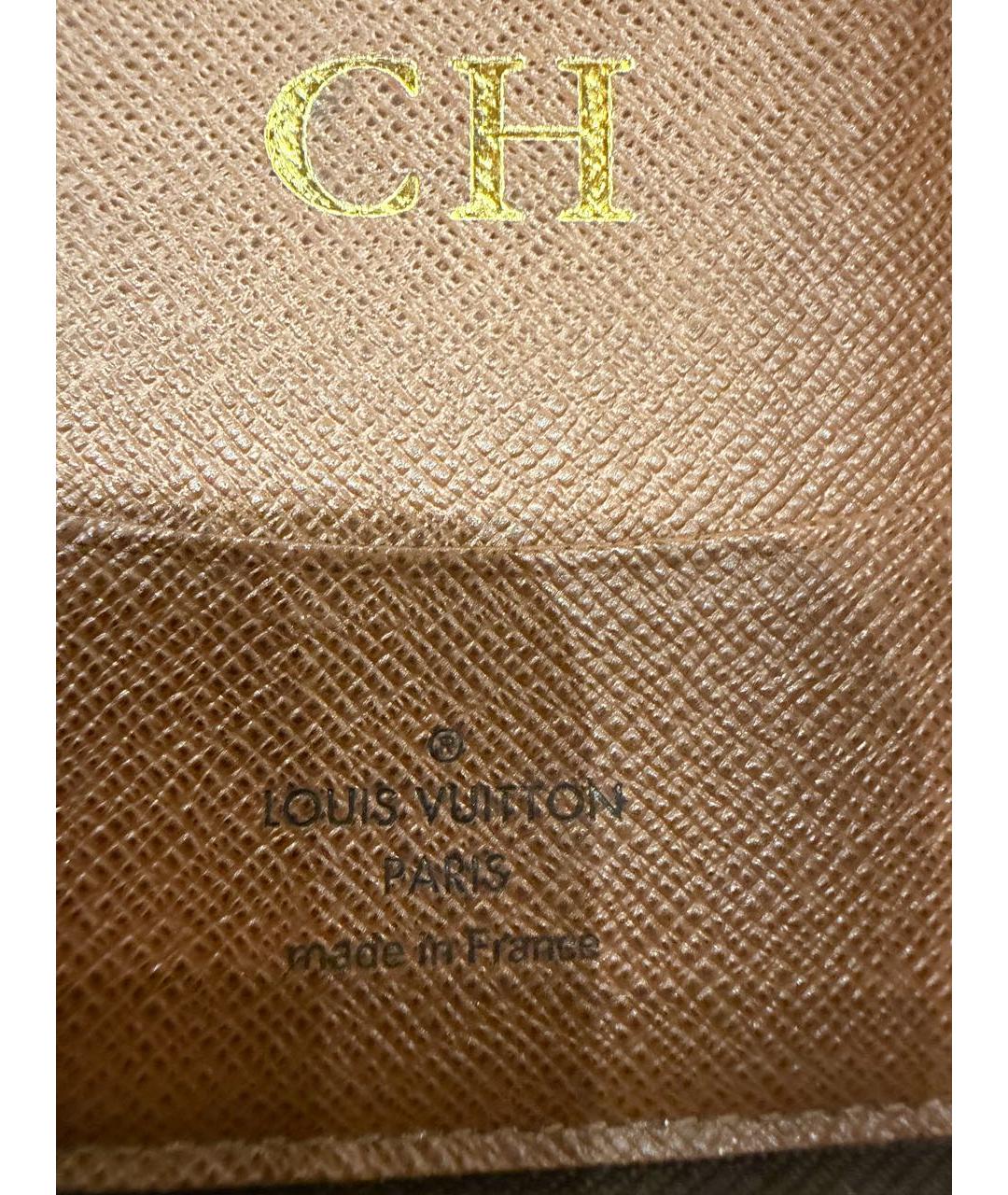 LOUIS VUITTON Бордовый кожаный кошелек, фото 6