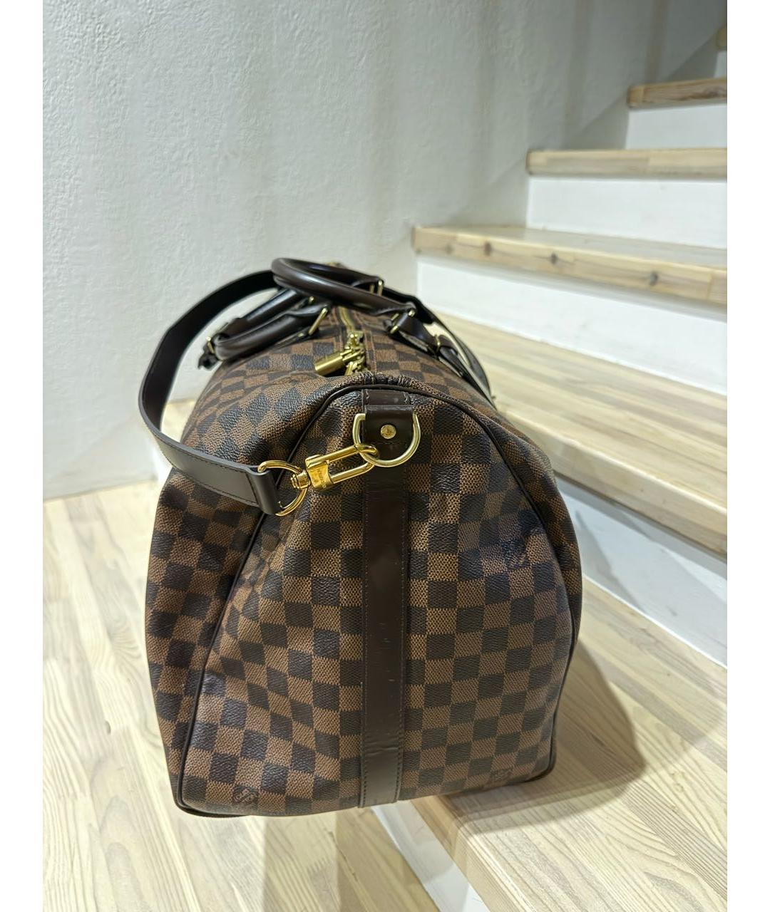 LOUIS VUITTON Коричневая дорожная/спортивная сумка из канвы, фото 2