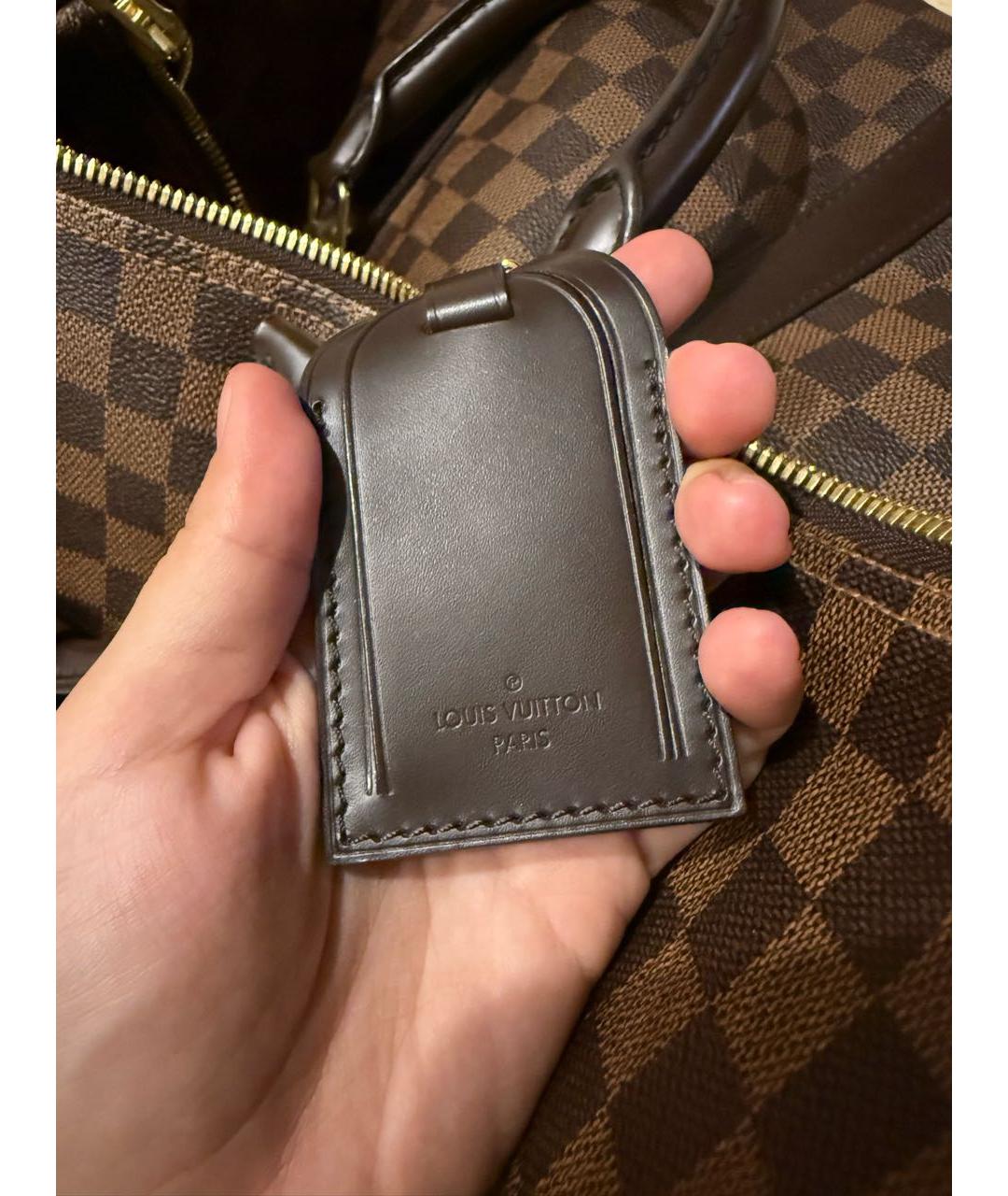 LOUIS VUITTON Коричневая дорожная/спортивная сумка из канвы, фото 6