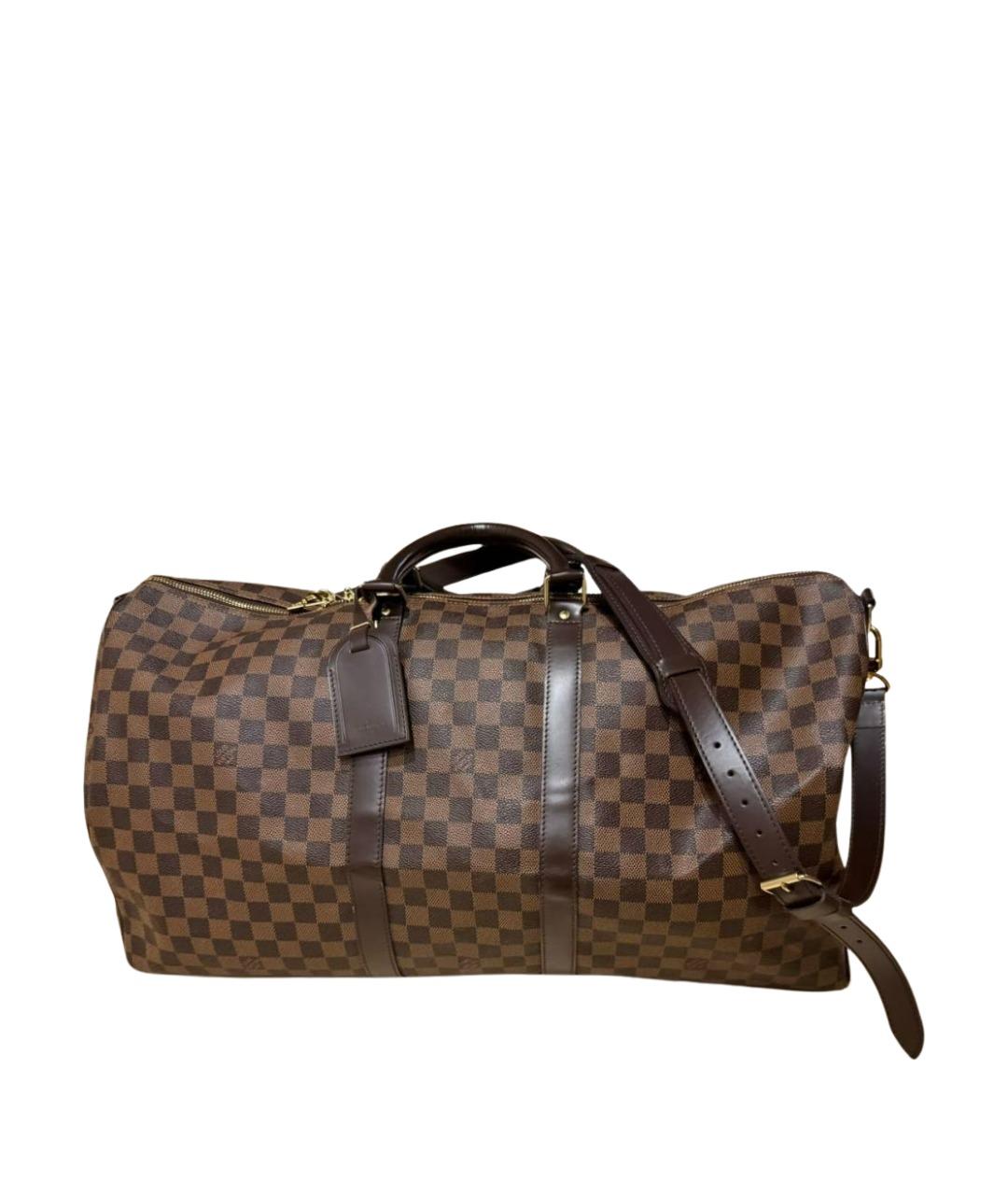 LOUIS VUITTON Коричневая дорожная/спортивная сумка из канвы, фото 1