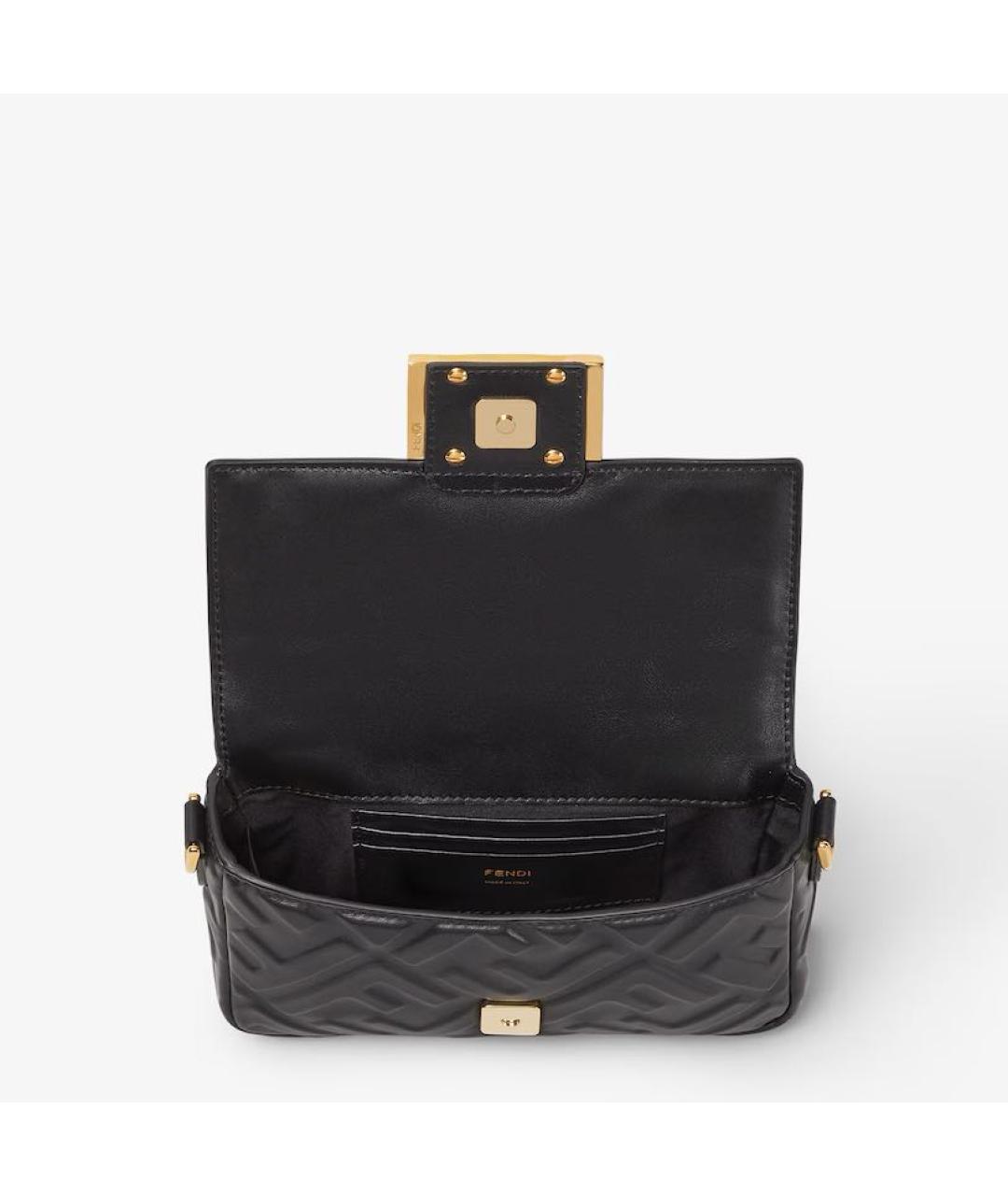 FENDI Черная кожаная сумка через плечо, фото 4