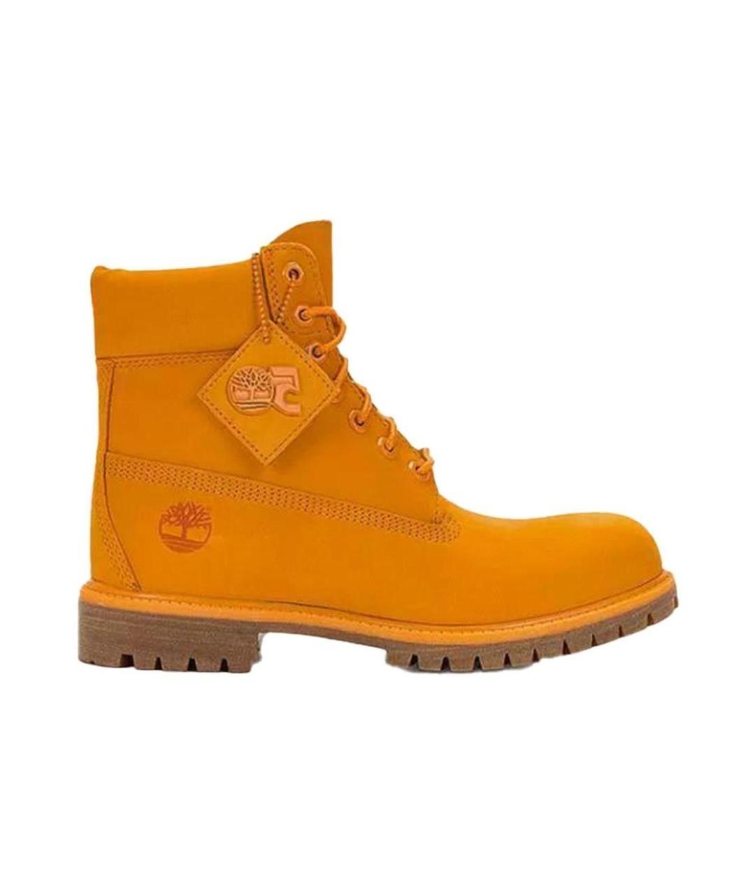 TIMBERLAND Желтые нубуковые высокие ботинки, фото 1