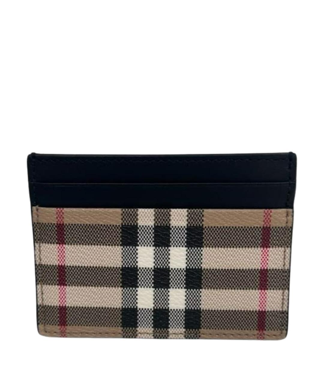 BURBERRY Бежевый кожаный кардхолдер, фото 1