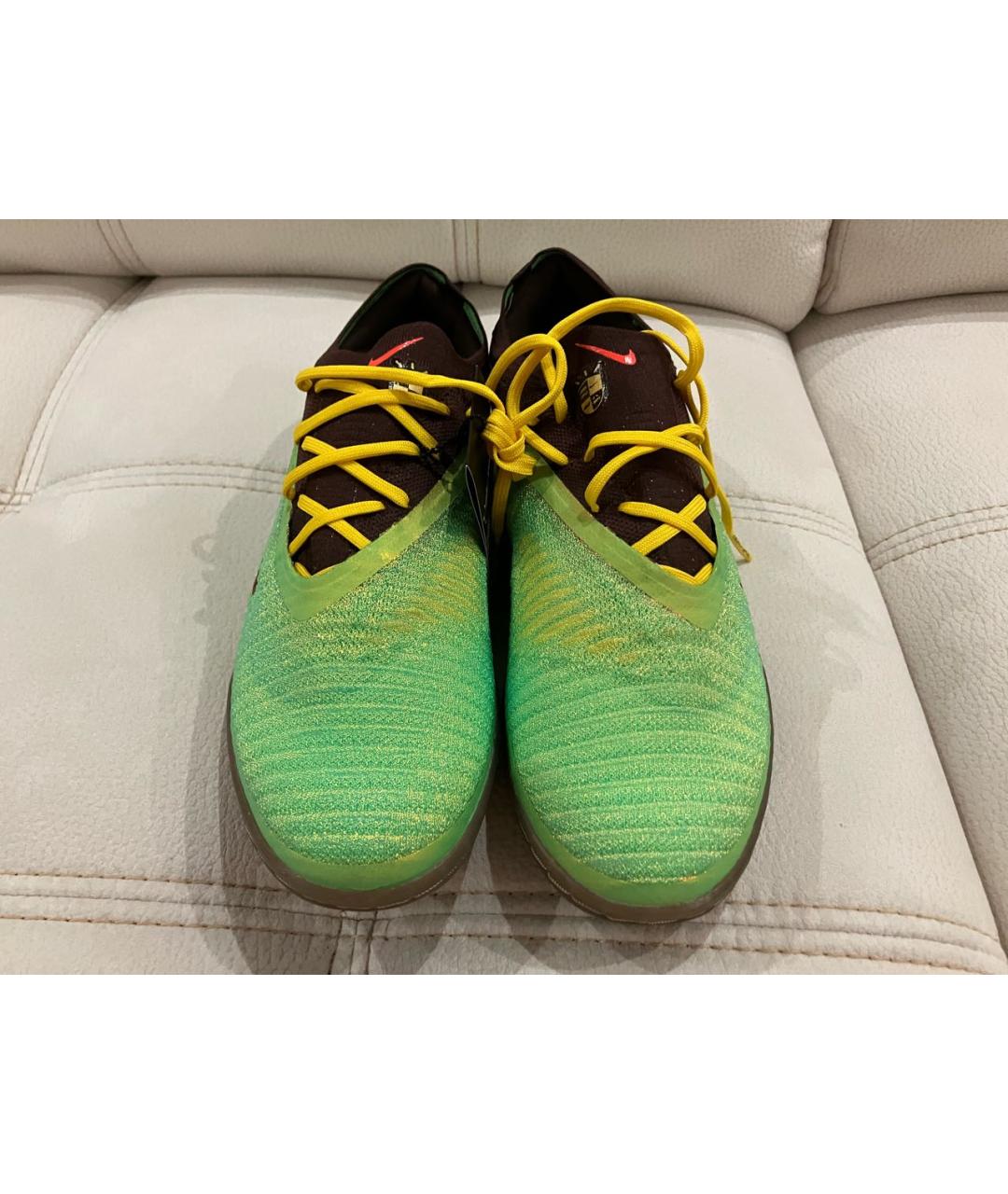 NIKE Зеленые резиновые низкие кроссовки / кеды, фото 4