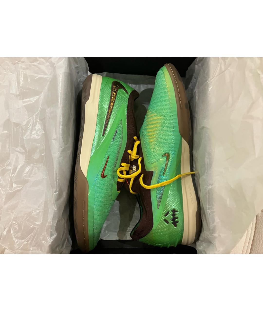 NIKE Зеленые резиновые низкие кроссовки / кеды, фото 2
