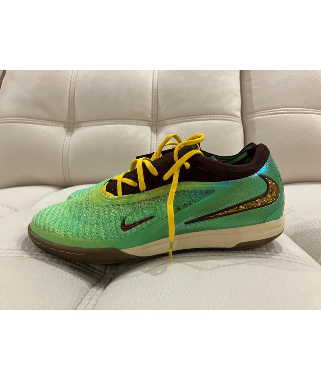 NIKE Зеленые резиновые низкие кроссовки / кеды, фото 3
