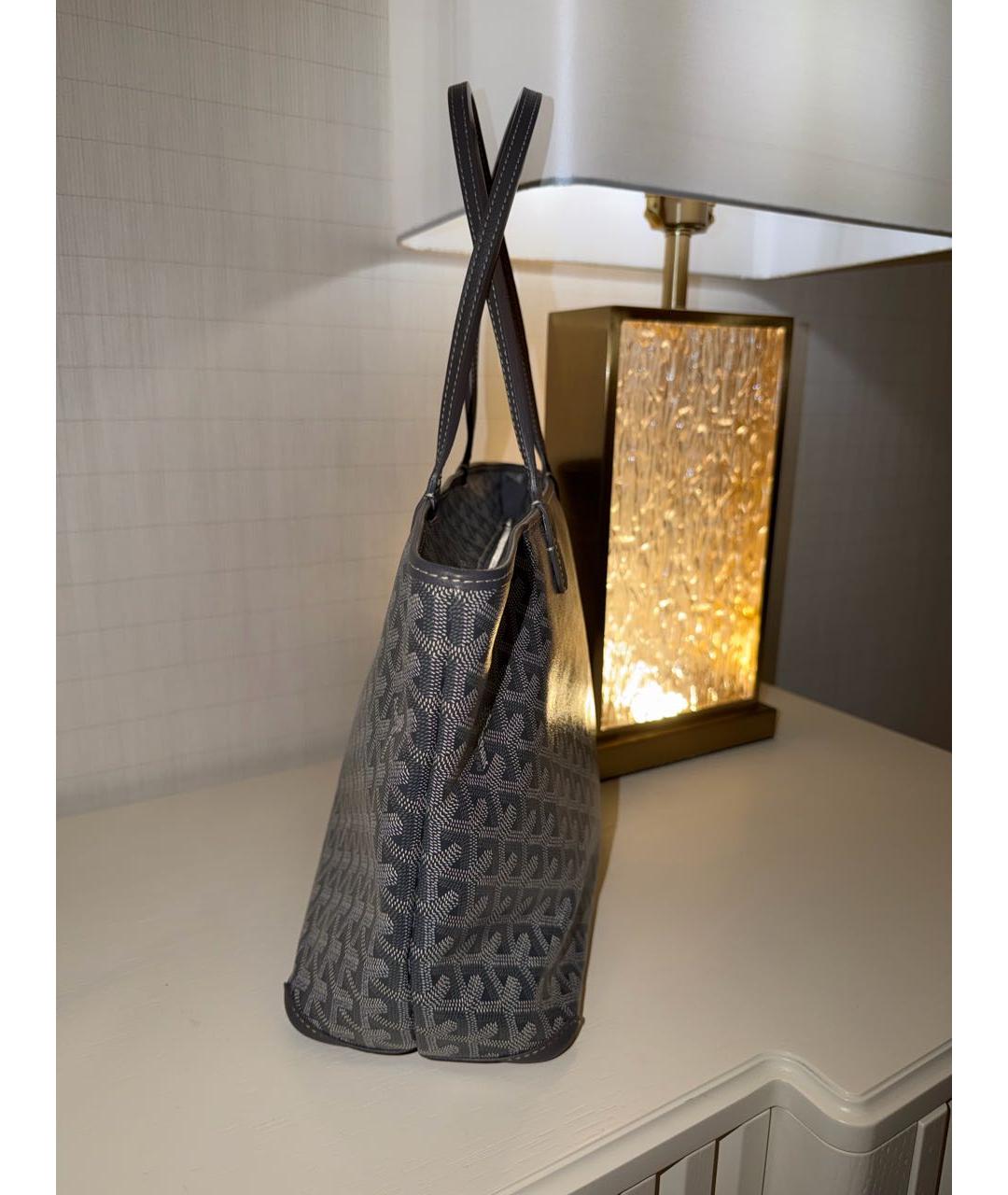 GOYARD Серая сумка тоут из канвы, фото 3