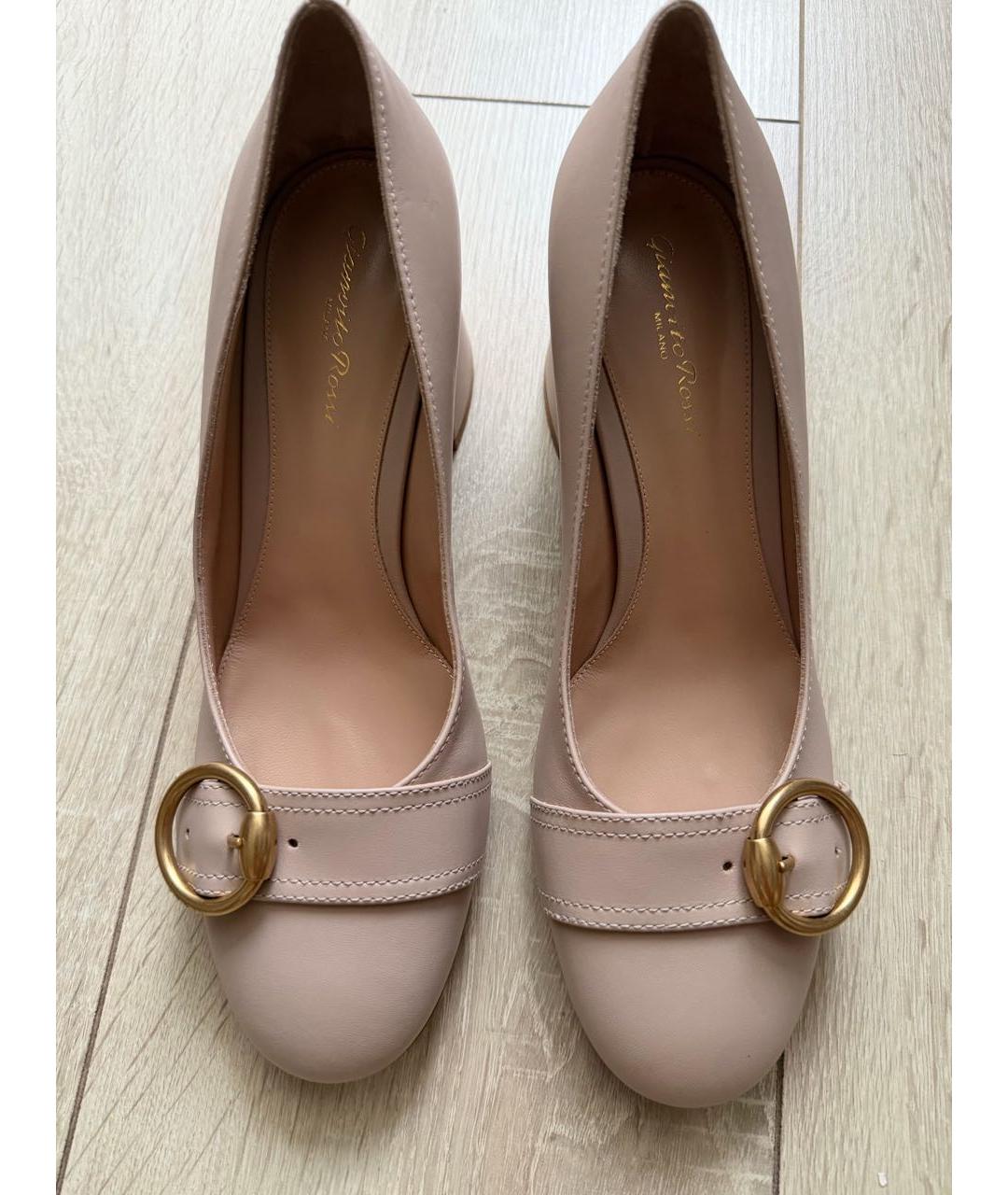 GIANVITO ROSSI Бежевые кожаные туфли, фото 2