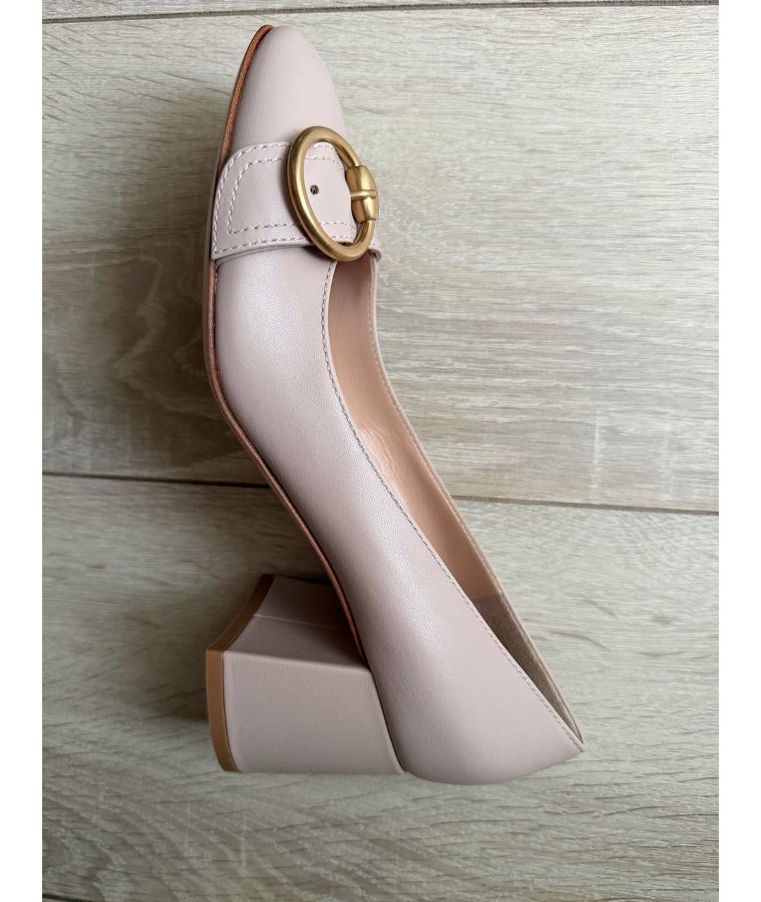 GIANVITO ROSSI Бежевые кожаные туфли, фото 8