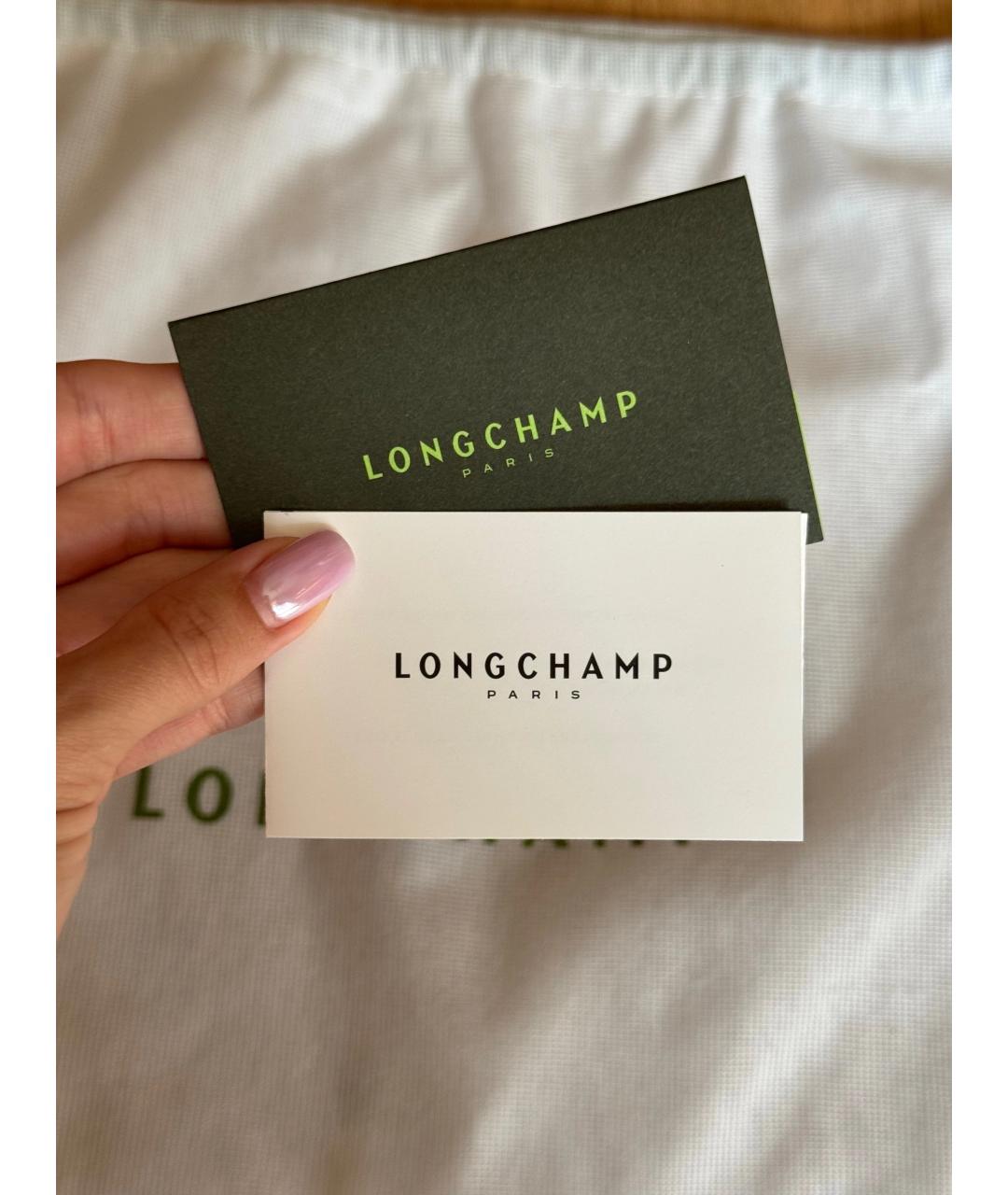 LONGCHAMP Бежевая кожаная сумка с короткими ручками, фото 5