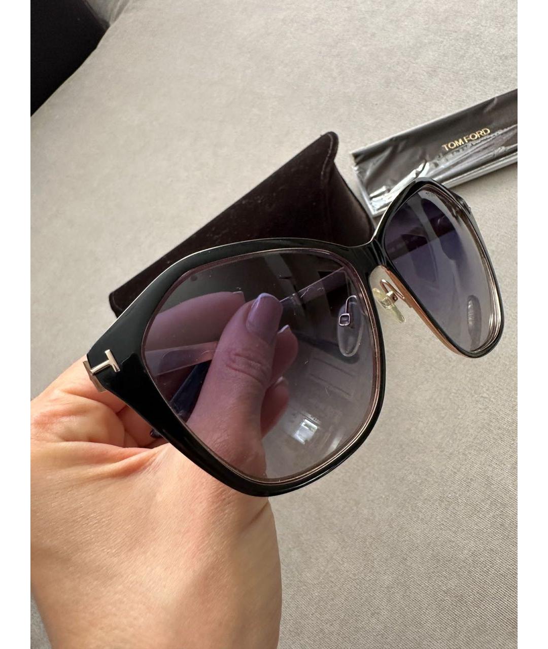 TOM FORD Черные пластиковые солнцезащитные очки, фото 4