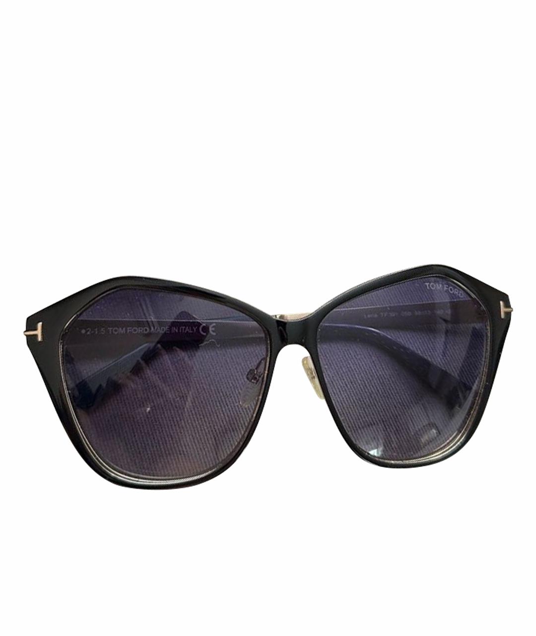 TOM FORD Черные пластиковые солнцезащитные очки, фото 1