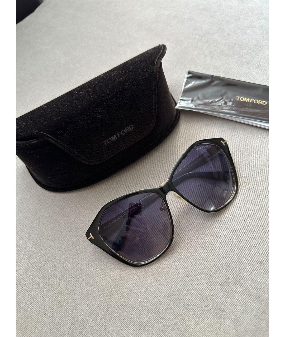 TOM FORD Черные пластиковые солнцезащитные очки, фото 2
