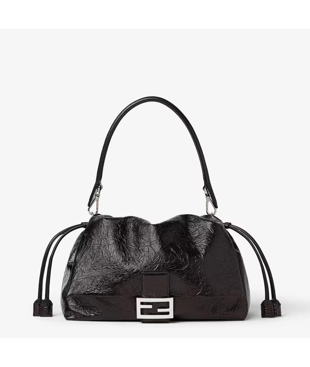 FENDI Черная кожаная сумка через плечо, фото 6