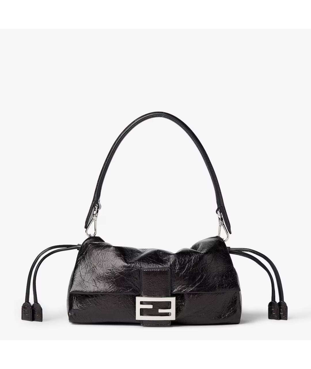 FENDI Черная кожаная сумка через плечо, фото 7