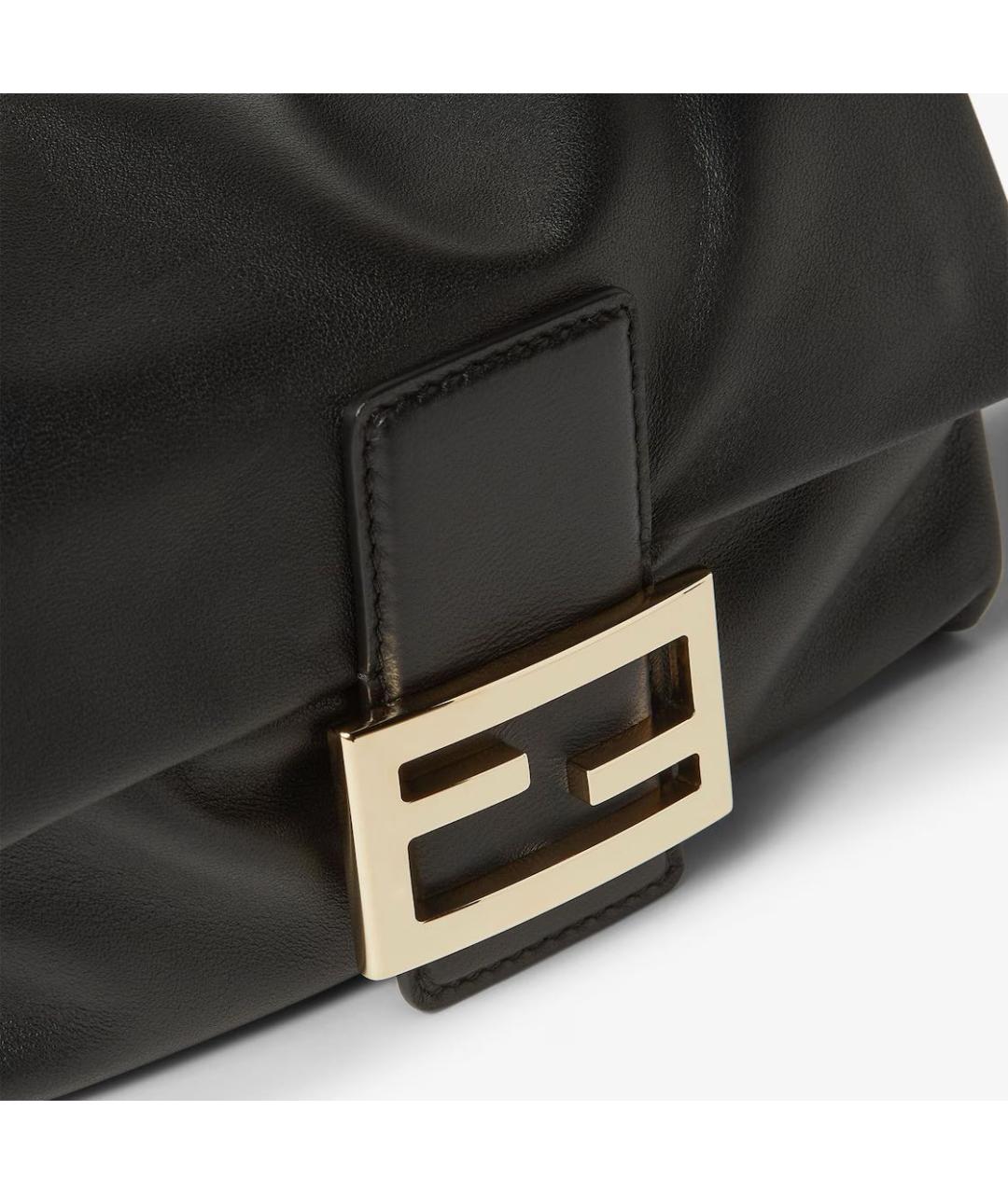 FENDI Черная кожаная сумка через плечо, фото 5