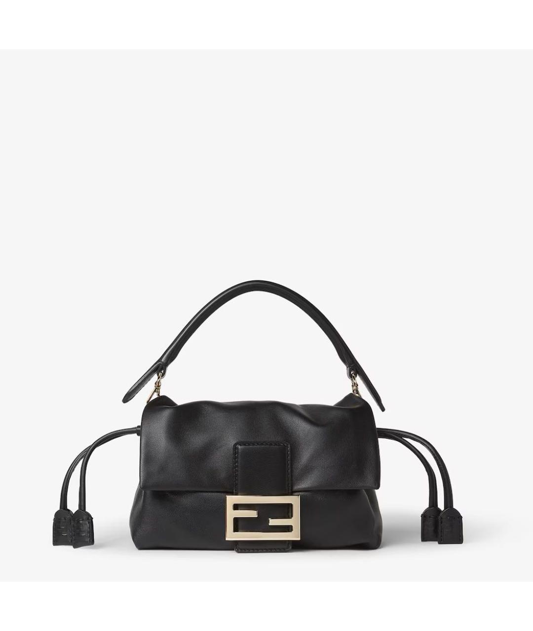FENDI Черная кожаная сумка через плечо, фото 6
