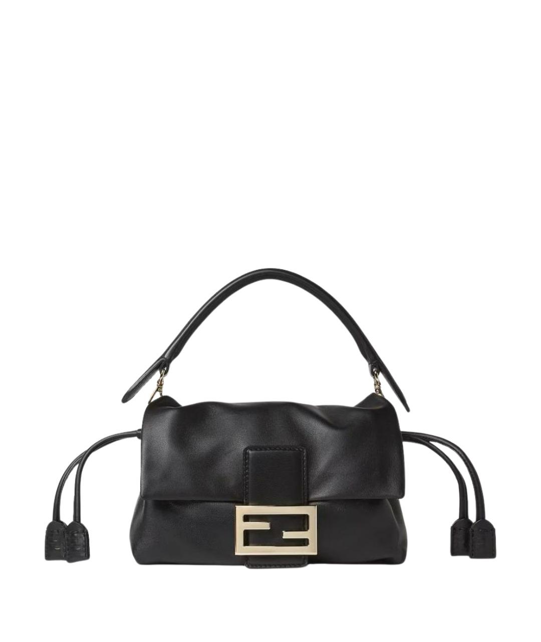 FENDI Черная кожаная сумка через плечо, фото 7