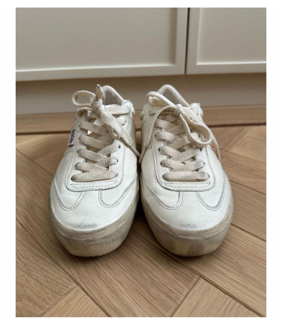 GOLDEN GOOSE Белые кожаные кеды, фото 2