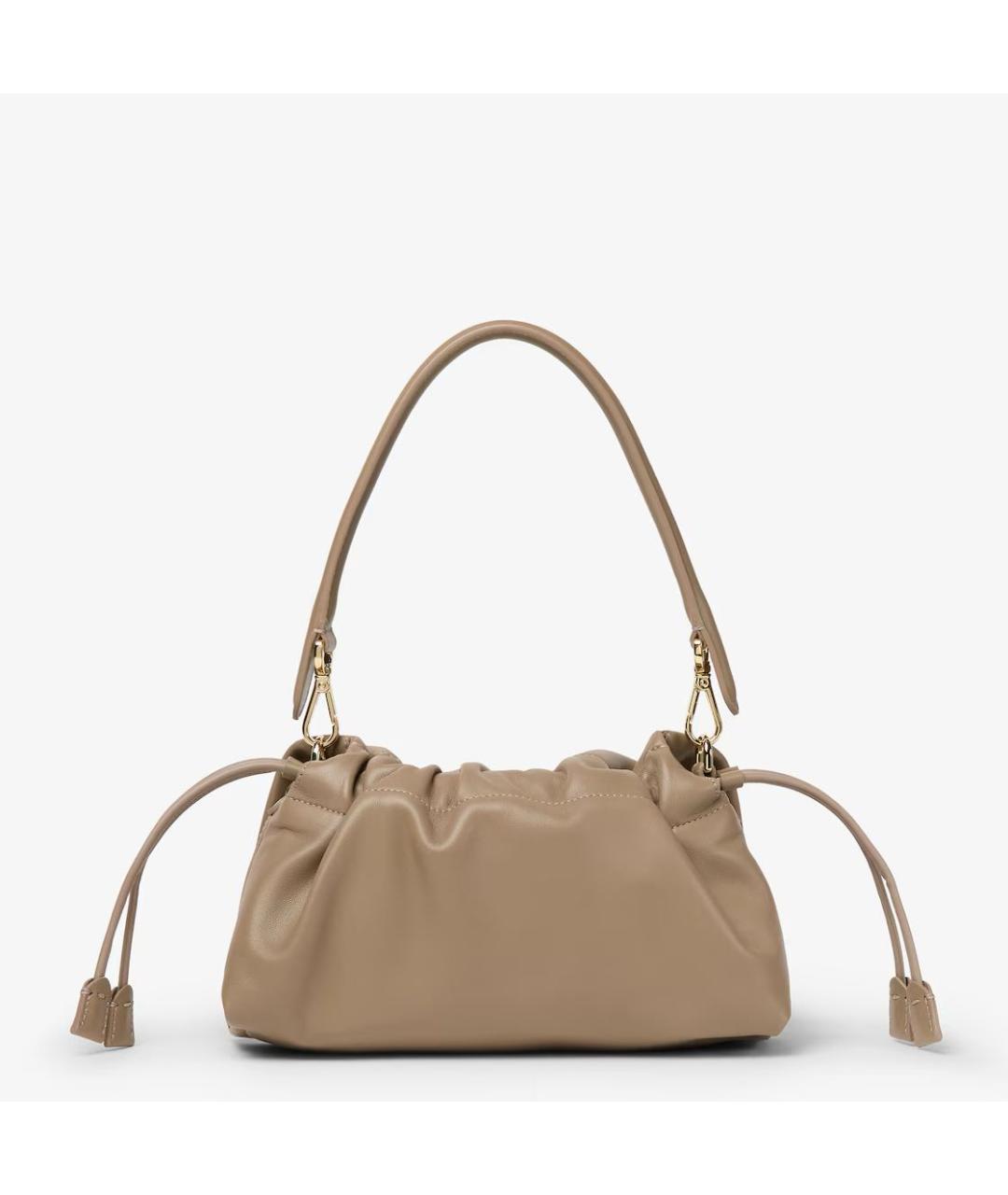 FENDI Бежевая кожаная сумка через плечо, фото 3
