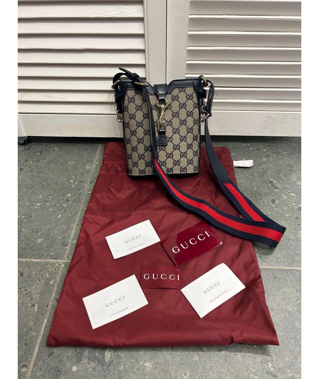 GUCCI Антрацитовая тканевая сумка через плечо, фото 8