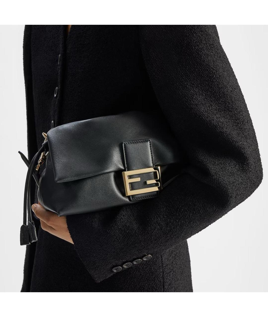 FENDI Черная кожаная сумка через плечо, фото 2