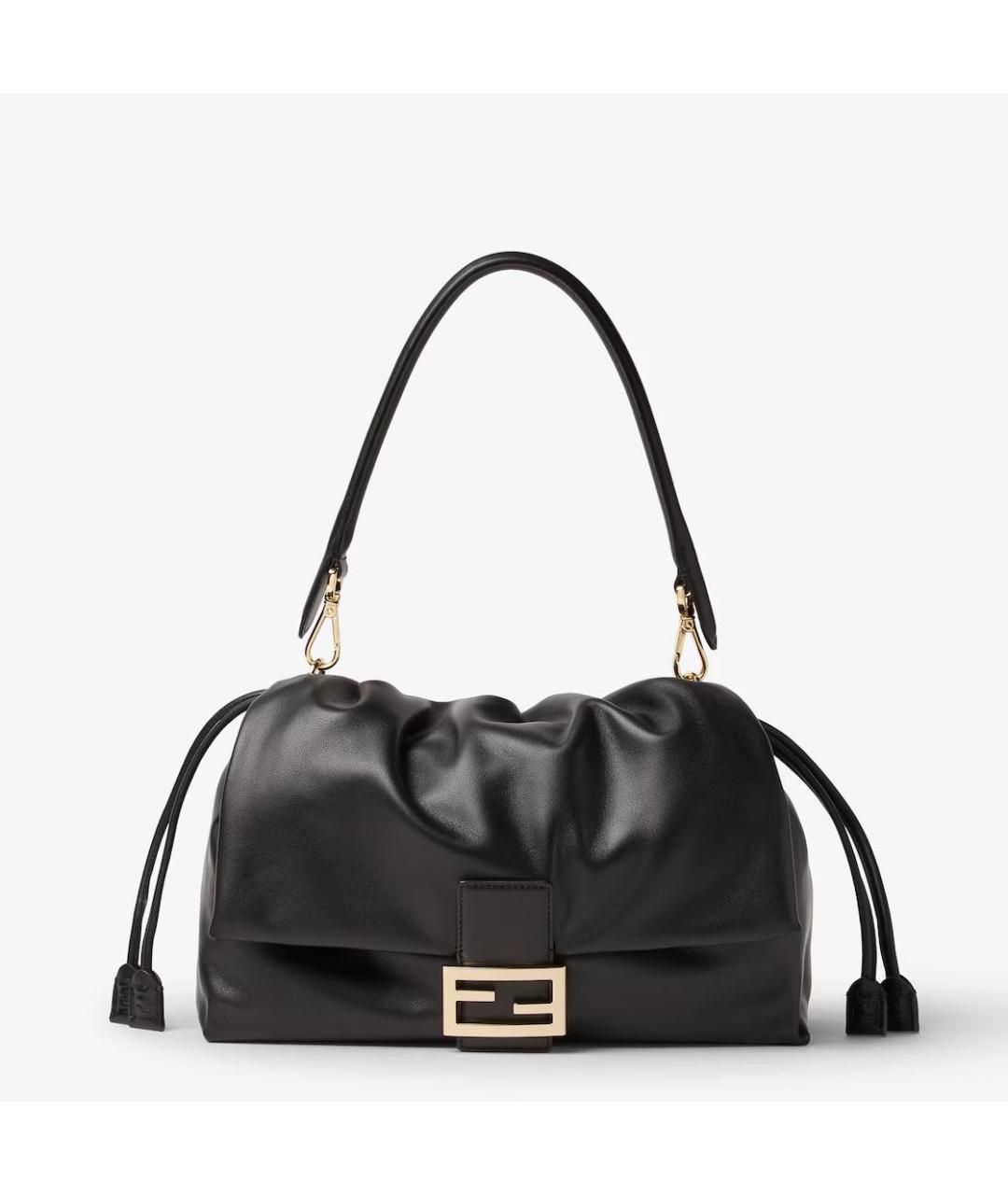 FENDI Черная кожаная сумка через плечо, фото 6