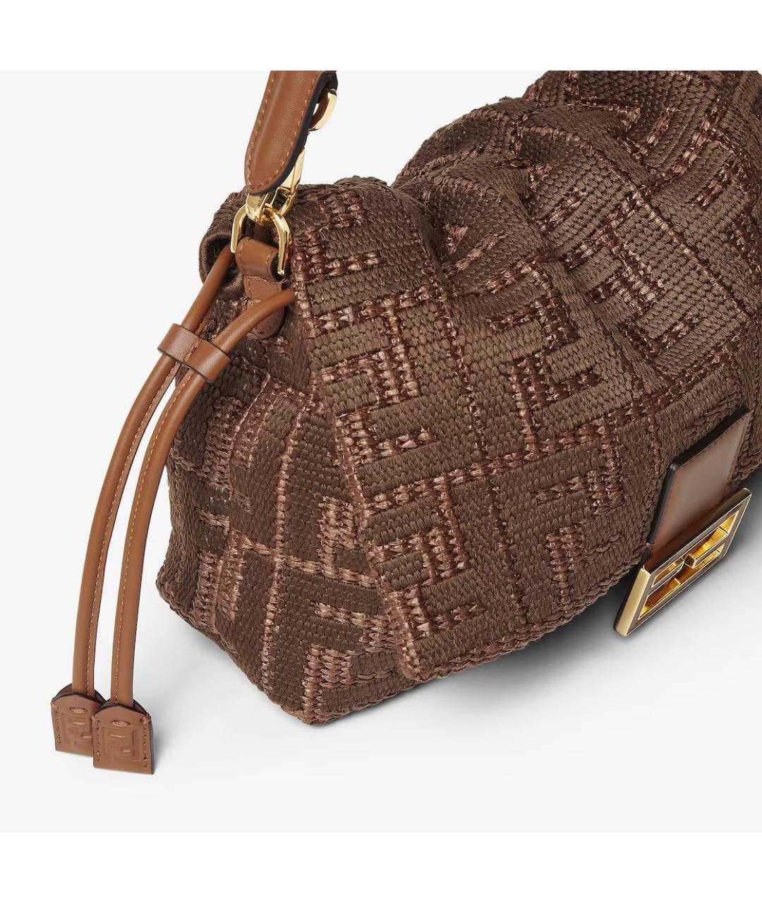 FENDI Коричневая тканевая сумка через плечо, фото 5