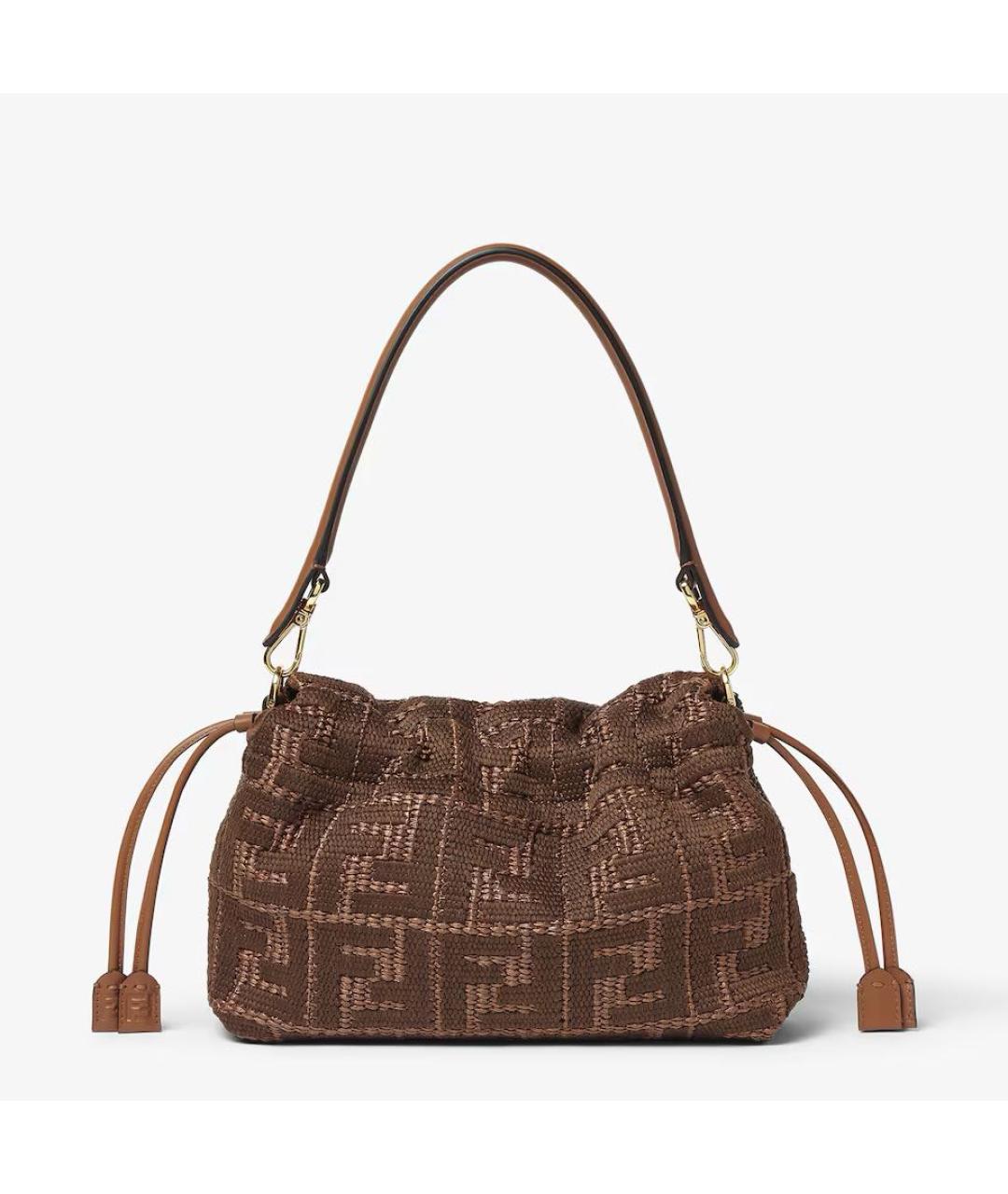FENDI Коричневая тканевая сумка через плечо, фото 3