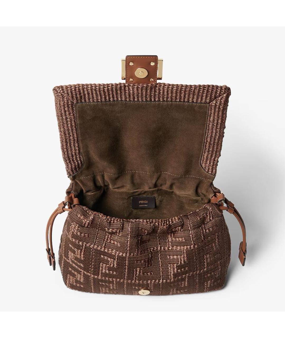 FENDI Коричневая тканевая сумка через плечо, фото 4