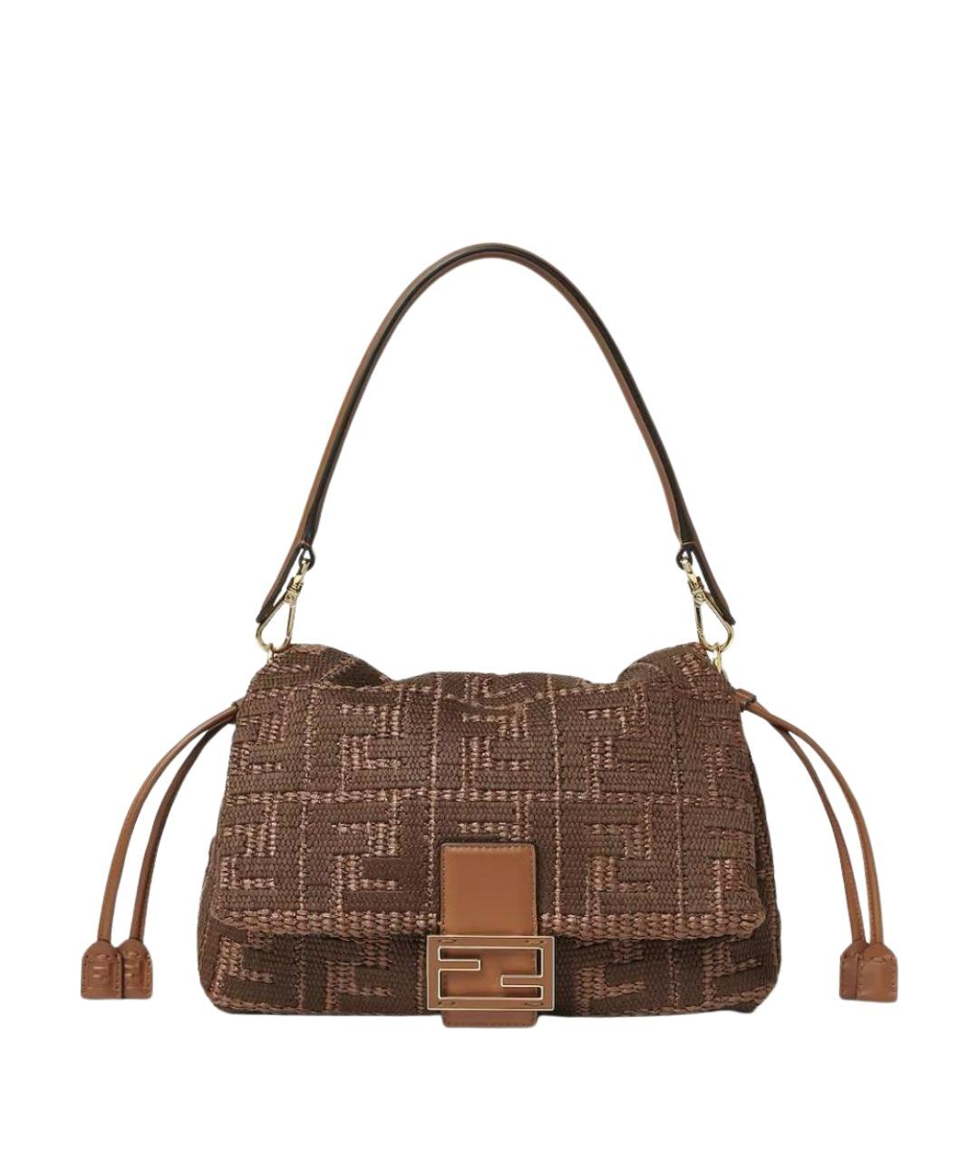 FENDI Коричневая тканевая сумка через плечо, фото 1