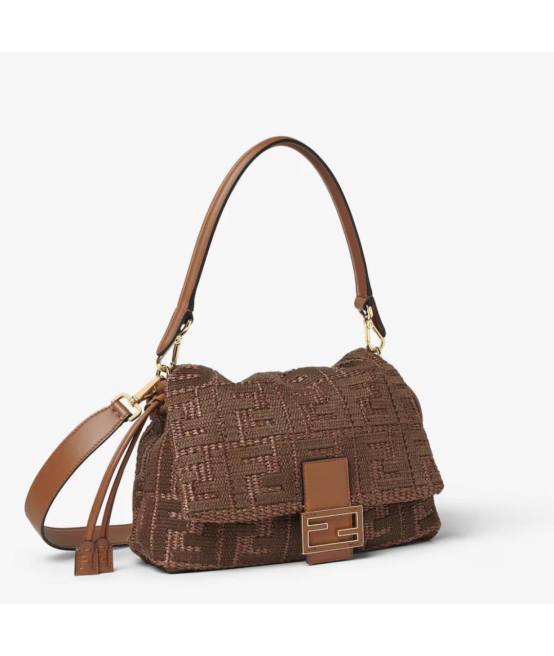 FENDI Коричневая тканевая сумка через плечо, фото 2