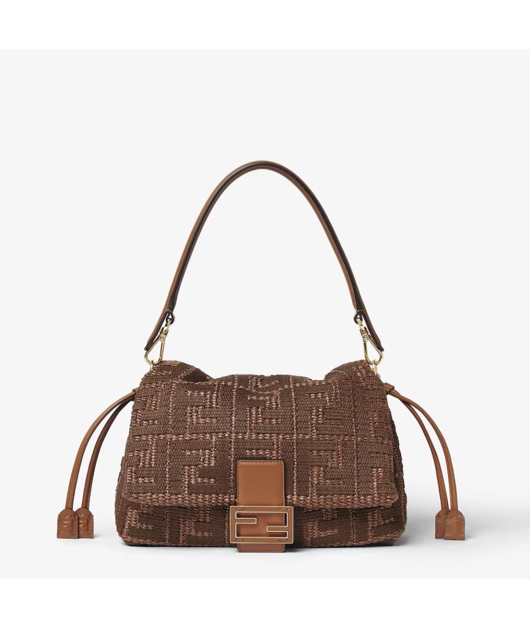 FENDI Коричневая тканевая сумка через плечо, фото 6