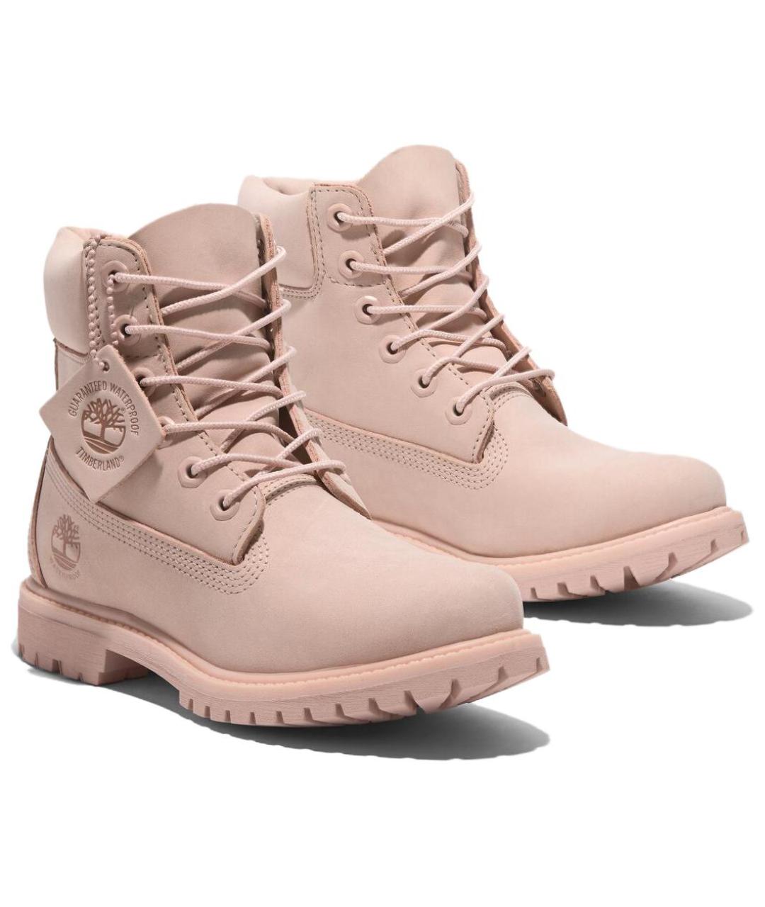 TIMBERLAND Розовые нубуковые ботинки, фото 3