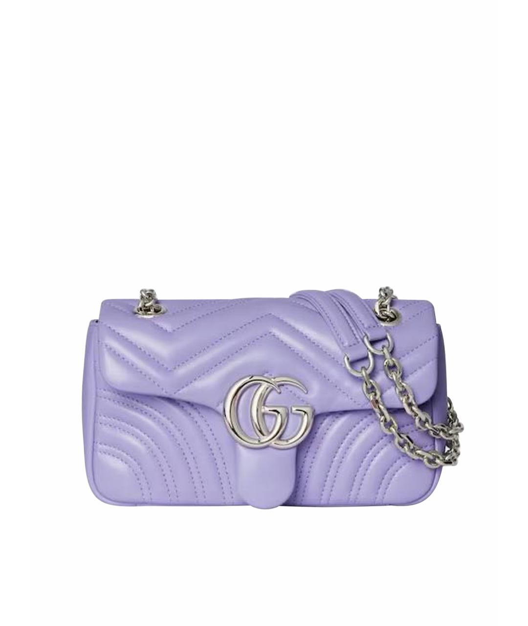 GUCCI Фиолетовая кожаная сумка через плечо, фото 1