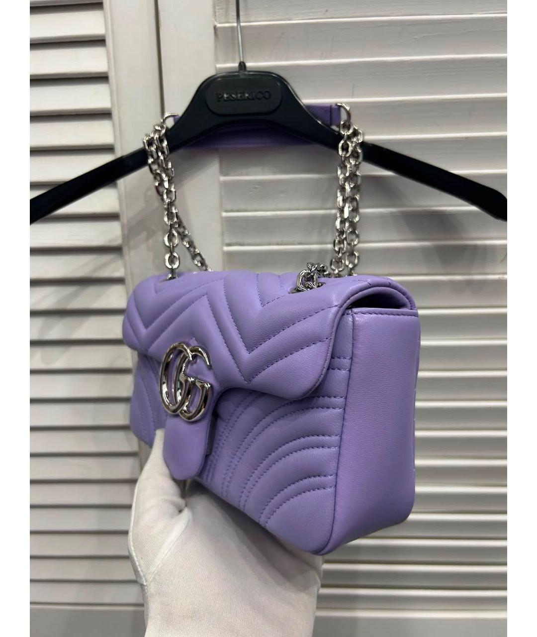 GUCCI Фиолетовая кожаная сумка через плечо, фото 4