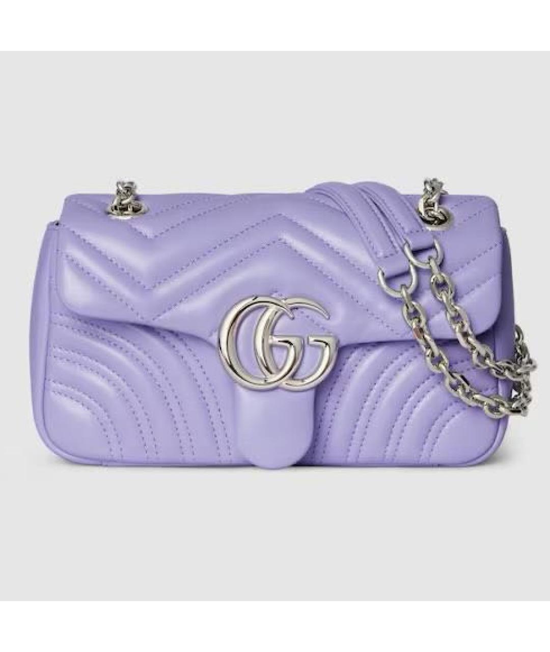 GUCCI Фиолетовая кожаная сумка через плечо, фото 9
