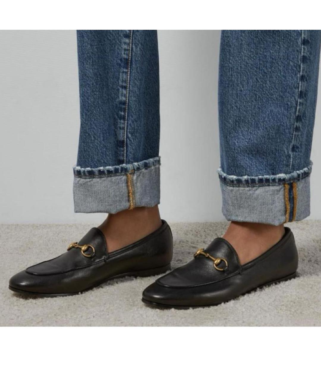 GUCCI Черные кожаные лоферы, фото 4