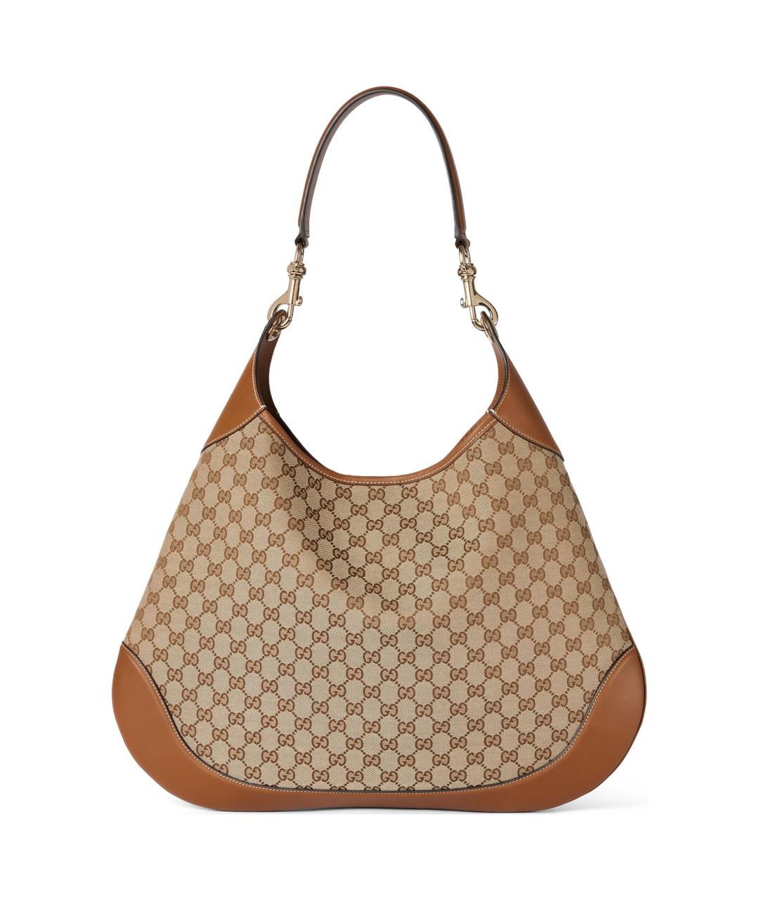 GUCCI Коричневая сумка через плечо из канвы, фото 1