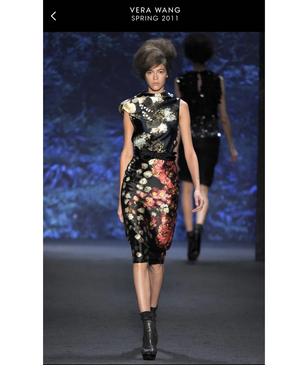 VERA WANG Черное шелковое вечернее платье, фото 7