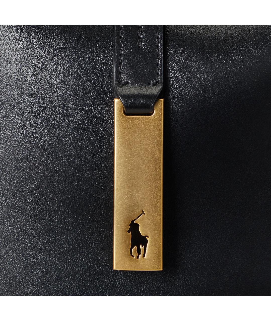 POLO RALPH LAUREN Черная кожаная сумка через плечо, фото 5