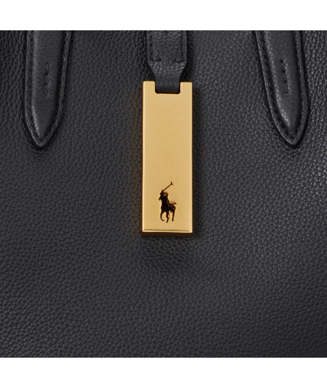 POLO RALPH LAUREN Черная кожаная сумка через плечо, фото 5