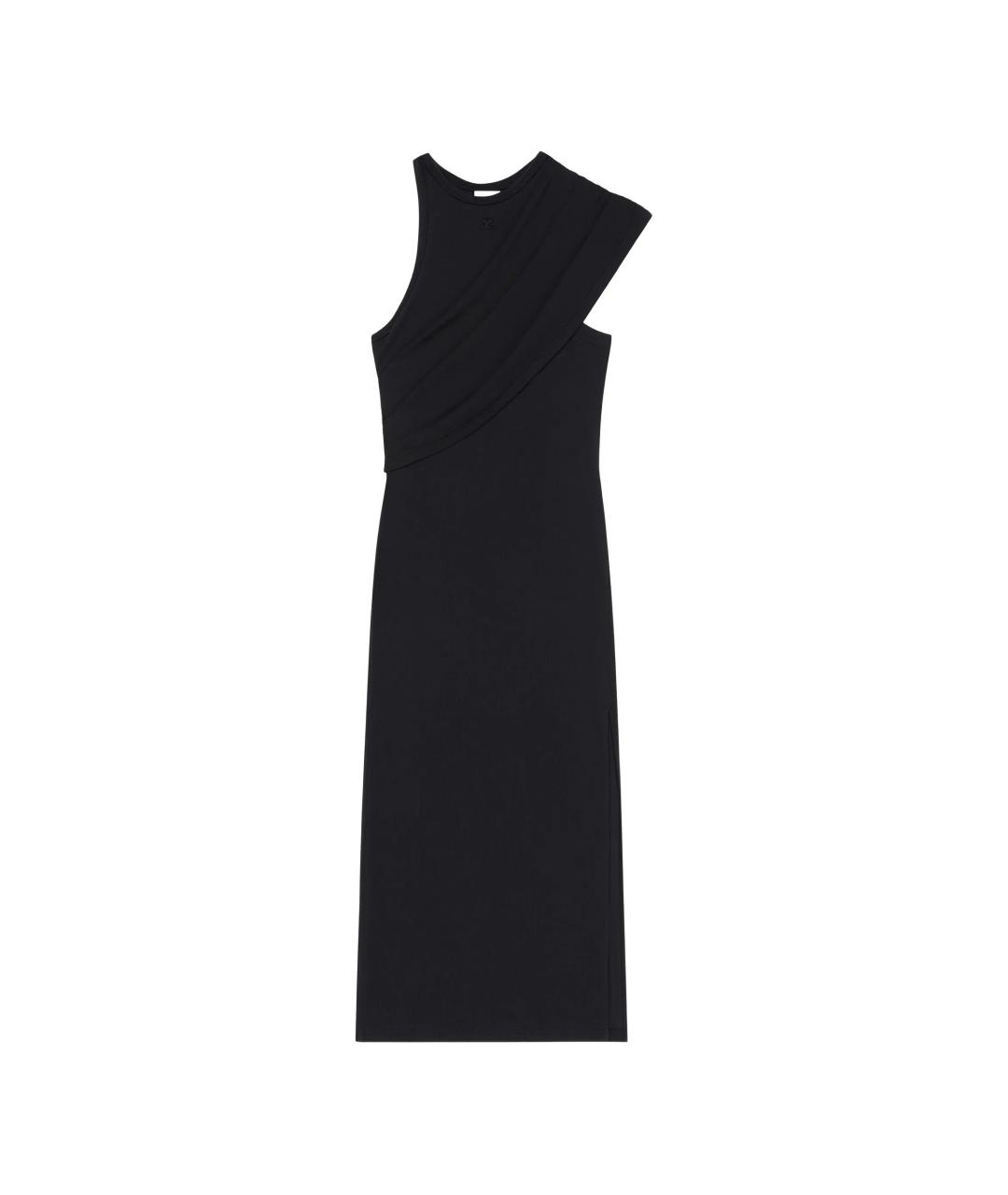 COURREGES Черное хлопковое коктейльное платье, фото 1