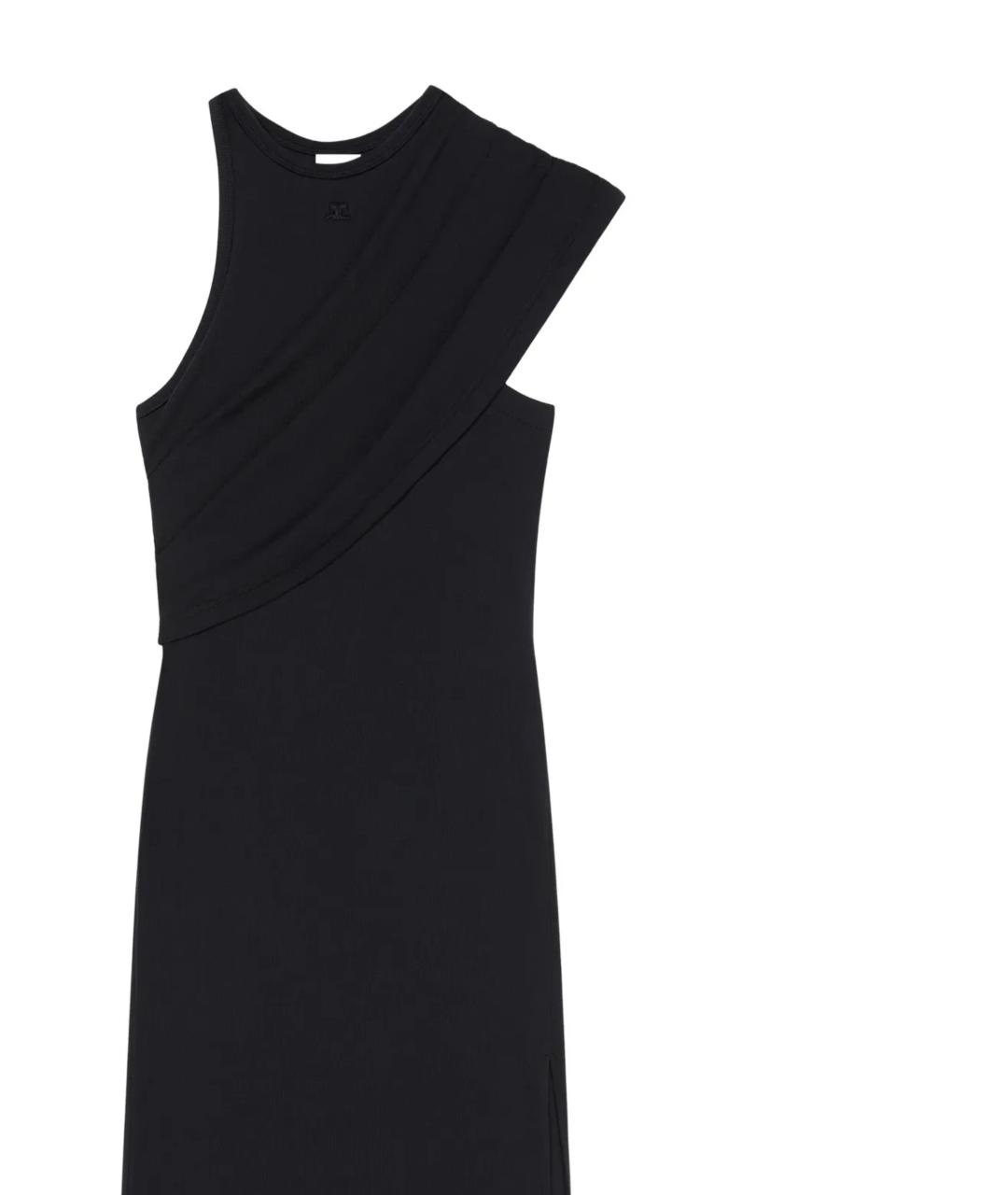 COURREGES Черное хлопковое коктейльное платье, фото 2