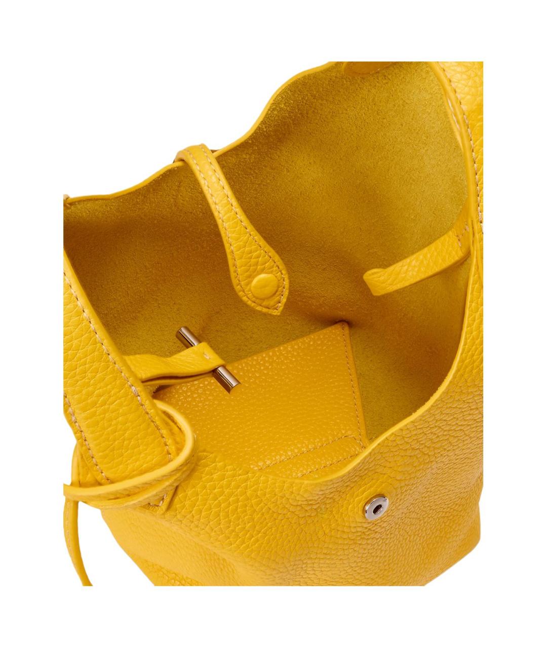 POLO RALPH LAUREN Желтая кожаная сумка через плечо, фото 4